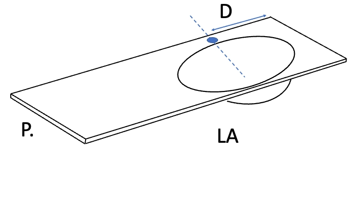 Plan vasque Design, fabrication sur mesure, Largeur 60 à 20 cm x Profondeur 40 à 60 cm, résine minérale ACRYSTONE® SOLID-SURFACE Finition lisse blanc mate, Livraison Offerte et Rapide.